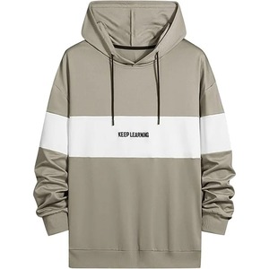 เสื้อฮู้ดโอเวอร์ไซส์ผู้ชายลายพิมพ์บล็อกสีสไตล์ลำลองสำหรับฤดูใบไม้ร่วง ผลิตจากผ้าโพลีเอสเตอร์ 100% เฟรนช์เทอร์รี่ - Product Image 4