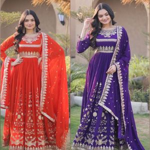 Lehenga Choli Dupatta brodé rouge pour femme, robe de soirée de mariage longue, Inde, Pakistan - Product Image 5