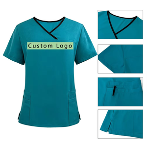 Wholesale Women's Hospital Use Knitted Spandex/Polyester Custom <b>Scrub</b> <b>Sets</b> for Medical Uniforms - Product Image 4