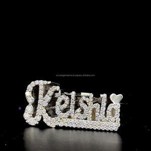 2025 Nueva letra y corazón grabado 925 Plata nombre personalizado "Keishla" Anillo diseño joyería - Product Image 2