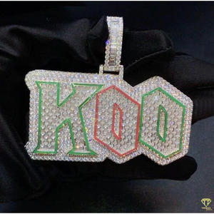Custom " QUEEN " Name Pendant Necklace <b>Iced</b> <b>Out</b> Moissanite Diamond Hip Hop <b>Chain</b> Luxury Bling Jewelry Gift - Product Image 2