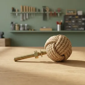 Fabricant et exportateur de boutons de meubles en jute faits à la main pour les portes de chambres, d'appartements et de villas - Design moderne - Product Image 4