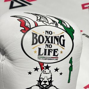 Derniers gants de boxe en cuir véritable, design unique Pit Bull, ligne Isaac Cruz Championship, No Boxing No Life, avec lacets. - Product Image 4