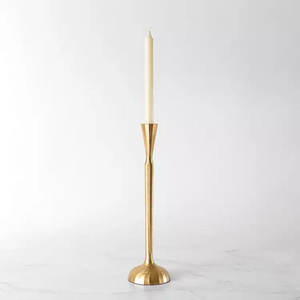 Porte-bougies dorés texturés de luxe en gros, style vintage, en métal, pour bougies coniques, pour décoration de centre de table de mariage moderne - Product Image 3