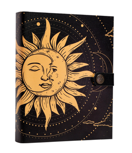 Diario de cuero Celestial Sun & Moon – Recuerdo esotérico, cierre con botón - Product Image 3
