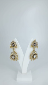 Premium Fashion Earing Plated <b>Blue</b> Meenakari Kundan Dangle <b>Earrings</b> Luxury Bridal Fashion Jewelry - Product Image 5