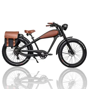 2022 New Design 750w 1000w 48v Rear Hub Motor 26 inch Vintage e Bike Electric Fat Tire Bike