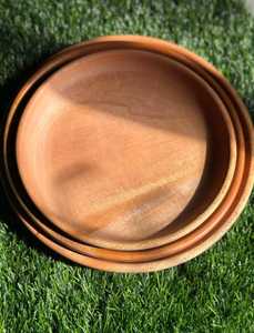 Assiettes en bois pour la cuisine et la salle à manger, assiettes en bois artisanales avec une finition lisse et polie - Product Image 3