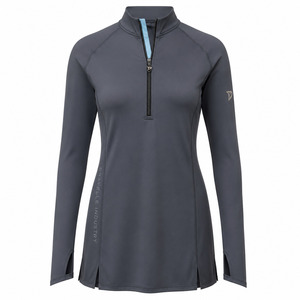 Quarter Zip Modest Swimwear <b>Top</b> Long Sleeve UPF 50+ Quick Dry Islamic Rash Guard <b>Swim</b> Tunic 1 Piece Front - Product Image 1