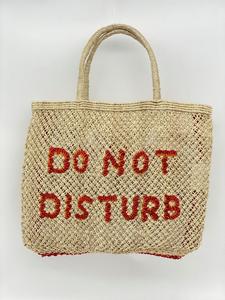 Bolso Tote de Yute Estilo Boho con Asa Grande de Cuerda y Patrón de Letras - No Molestar - Product Image 2