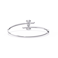 Pulsera de Cadena JURA JEWEL Romántica Clásica Chapada en Oro de 18K con Flor de Diamantes, Corte Brillante, Engaste de Garra, IGI 5.95ct