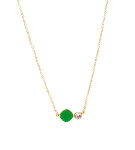 Collier avec pendentif carré en onyx vert fait main, chaîne en argent sterling 925 plaqué or 18 carats - Product Image 1