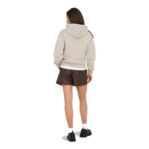 Women Oversized Hooded Fleece Sweatshirt Solid Color Pocket Design Breathable Regular Sleeve Autumn Wear - Product Image 2