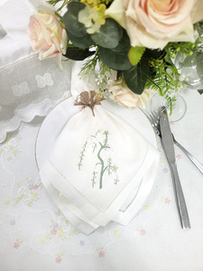 Custom Wholesale Square <b>Cloth</b> Napkin Full Sizes Embroidered Pretty Flower Stone Washing Hemstitch <b>Linen</b> Reusable Home Wedding - Product Image 5