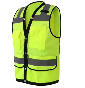 Gilet de sécurité imperméable en polyester respirant, haute visibilité ANSI Classe 1, avec fermeture éclair, logo personnalisé, style mode, pour la vente en gros - Product Image 1
