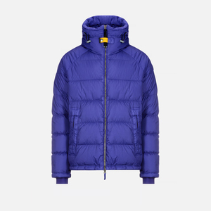 Veste d'hiver décontractée pour homme, coupe régulière, en duvet, à capuche, couleur violette, fermeture éclair, coupe-vent - Product Image 5