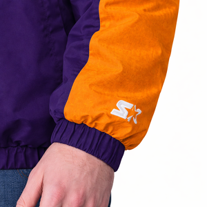 Blouson Bomber Homme Hiver Color Block à Capuche, Fermeture Éclair 1/4, Imperméable, Coupe-Vent, Style Décontracté Sportif, 100% Polyester, Violet - Product Image 3