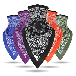 Cotton <b>Bandanas</b> Square Multicolor Paisley Print Silk Screen Printed Custom <b>Design</b> Headwear Scarf for Four Seasons Use - Product Image 1