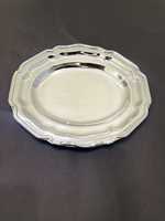 Assiette de Présentation en Laiton pour Mariages et Événements, Style Floral, Assiette Argentée de Haute Qualité, Assiettes Décoratives, Artisanat Métallique, Compatible Lave-Vaisselle