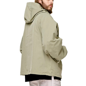 Custom Designer Oversized <b>Lightweight</b> Plaid Print Nylon <b>Jackets</b> zipper Hooded Adjustable Waterproof Windbreaker <b>Jacket</b> for men - Product Image 2
