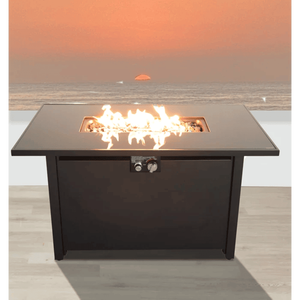 Tavolo con Braciere da Esterno in Acciaio, 63,5 cm (H) x 106,7 cm (L), con Coperchio, Braciere Resistente per Uso Esterno - Product Image 1