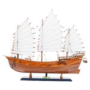 Modèle de bateau de guerre chinois en cèdre B405, peint à la main, décoration nautique, cadeau pour collectionneur, décoration d'intérieur, 69Lx16Wx60H cm - Product Image 1