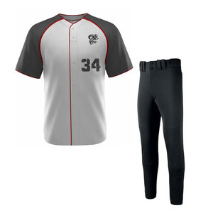 Uniforme de baseball sur mesure pour les sports d'équipe avec maillot et pantalon disponibles dans toutes les couleurs et tailles - Product Image 1