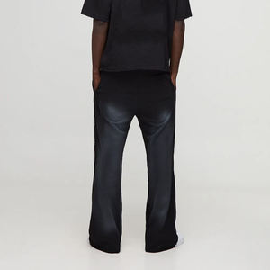 Pantalon ample à jambe droite, léger, imprimé sur mesure, coupe large, délavé, pour homme, avec poches avant contrastées - Product Image 3