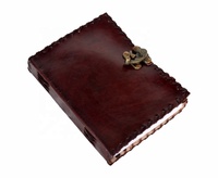 Hecho a mano liso 100% diario de cuero genuino cubierta dura lado cosido Color marrón oscuro páginas en blanco diarios diario libro de sombras