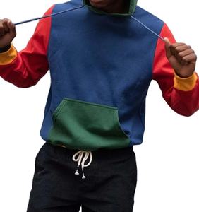 Sudadera con capucha para hombre, de tres tonos, gruesa, cálida, con forro de sherpa, informal, a la moda, para uso diario. - Product Image 3