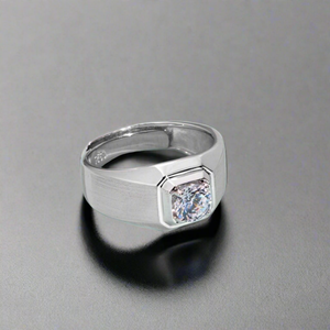 Super Oferta de Septiembre: Anillo de Compromiso Ajustable de Plata de Ley 925 con Circonita Cúbica Cuadrada para Mujer, Estilo Casual/Deportivo - Product Image 4