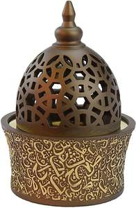 Intense <b>Oud</b> Incense Burner Coffee Metal Tray Arabian <b>Bakhoor</b> Burner for Yoga Aromatherapy Home Office & Bedroom Decor - Product Image 2