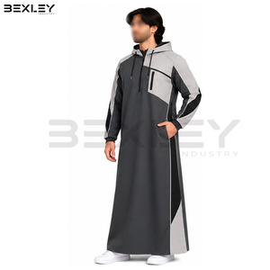 Túnica Técnica con Capucha para Hombre, Personalizada, con Cierre de Media Cremallera, Diseño Moderno de Manga Larga, Panel en Contraste, Servicio OEM ODM - Product Image 2