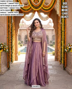 Kurta Traditionnel Élégant en Tissu Simar Teal Bandhani pour Toutes Saisons, avec Broderies de Perles, Séchage Rapide, Longueur au Sol, Coupe Classique, pour Femme, Inde - Product Image 3