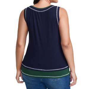 เสื้อกล้ามลำลองสำหรับผู้หญิงไซส์ใหญ่ คอกลม ผ้าเจอร์ซีย์เนื้อนุ่มพิเศษ - Product Image 3