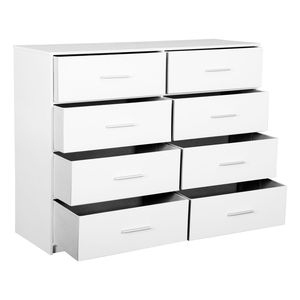Commode blanche à 8 tiroirs avec grands tiroirs en tissu - Product Image 6