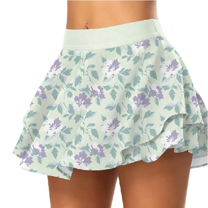 Jupes de tennis pour femmes, séchage rapide, haute élasticité, respirantes, anti-UV, sans coutures, sur mesure, imprimées de fleurs, pour femmes - Product Image 4
