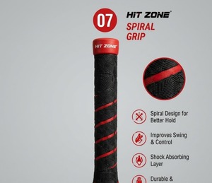 HIT ZONE Empuñadura Ligera para Bate de Críquet con Doble Costura, Cubierta de Goma Flexible para el Mango, Mayor Comodidad, Rendimiento Confiable, 2.6 lbs - Product Image 1