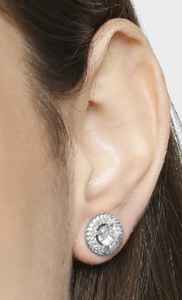 Pendientes de Plata de Ley 925 con Moissanita Redonda, Pendientes de Joyería Modernos con Forma de Flor para Mujer, para Europa y América - Product Image 2