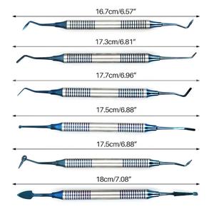 <b>Dental</b> Composite Filling <b>Tools</b> Stainless Steel Manual Titanium Plated Handle Class I CE Certified Instruments for Teeth <b>Cleaning</b> - Product Image 3