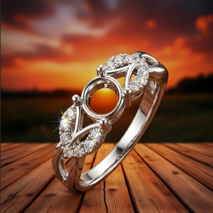 Hong Kong vente en gros classique 18K or blanc massif diamant véritable bande torsadée semi-monture bague de fiançailles fête des femmes - Product Image 1