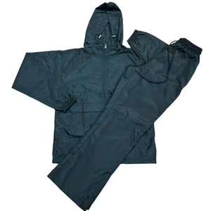 Unisex <b>Waterproof</b> <b>Tracksuit</b> Set Full Sleeve Hooded Lightweight Polyester Casual Solid Color Spring Wear Adults Regular Fit - Product Image 1