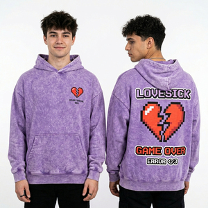 Sudadera con capucha personalizada para hombre, con estampado de grafiti 'Eternal Love', estilo streetwear, oversize, tipo pullover, con efecto burnout, de fabricante - Product Image 3