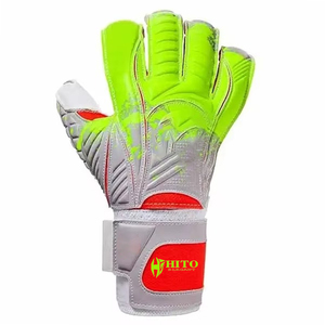 Gants de gardien de but de football blancs personnalisés, très demandés, avec découpe négative en latex allemand de 4 mm et embossage en latex allemand - Product Image 2