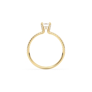 REYES Shiny 14K Solid Yellow Gold CVD HPHT Lab Grown <b>Diamond</b> <b>Ring</b> Classic Wedding Anniversary Gift Fine Jewelry For Women - Product Image 5