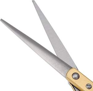 Ciseaux de barbier professionnels - Longueur totale de 6,5 pouces - Ciseaux à cheveux en acier inoxydable - Ciseaux droits dorés - Product Image 5