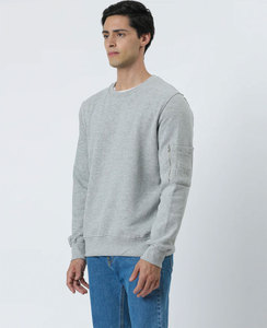 Bulk High Quality Sales Wholesale Embroidered Breathable Cotton Sweatshirts with Print, Zipper Sleeve Pocket Detail Plain <b>Sweats</b> - Product Image 1