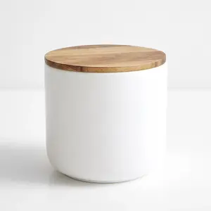 New Best Latest Design Large White Stoneware Canister ottoman