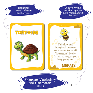 Tarjetas de Memoria Flash de Animales de la A a la Z de Biplob, Personalizadas, 28 Tarjetas de Imágenes y Rimas de Doble Cara para el Aprendizaje del Alfabeto, para Niños de 2 a 7 Años - Product Image 5