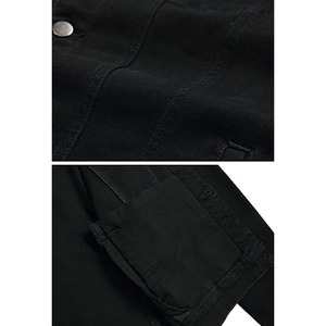 <b>Customize</b> <b>Denim</b> <b>Jacket</b> for Men-Vintage Style Breathable 100% Cotton Short Length Single Button Closure - Product Image 3